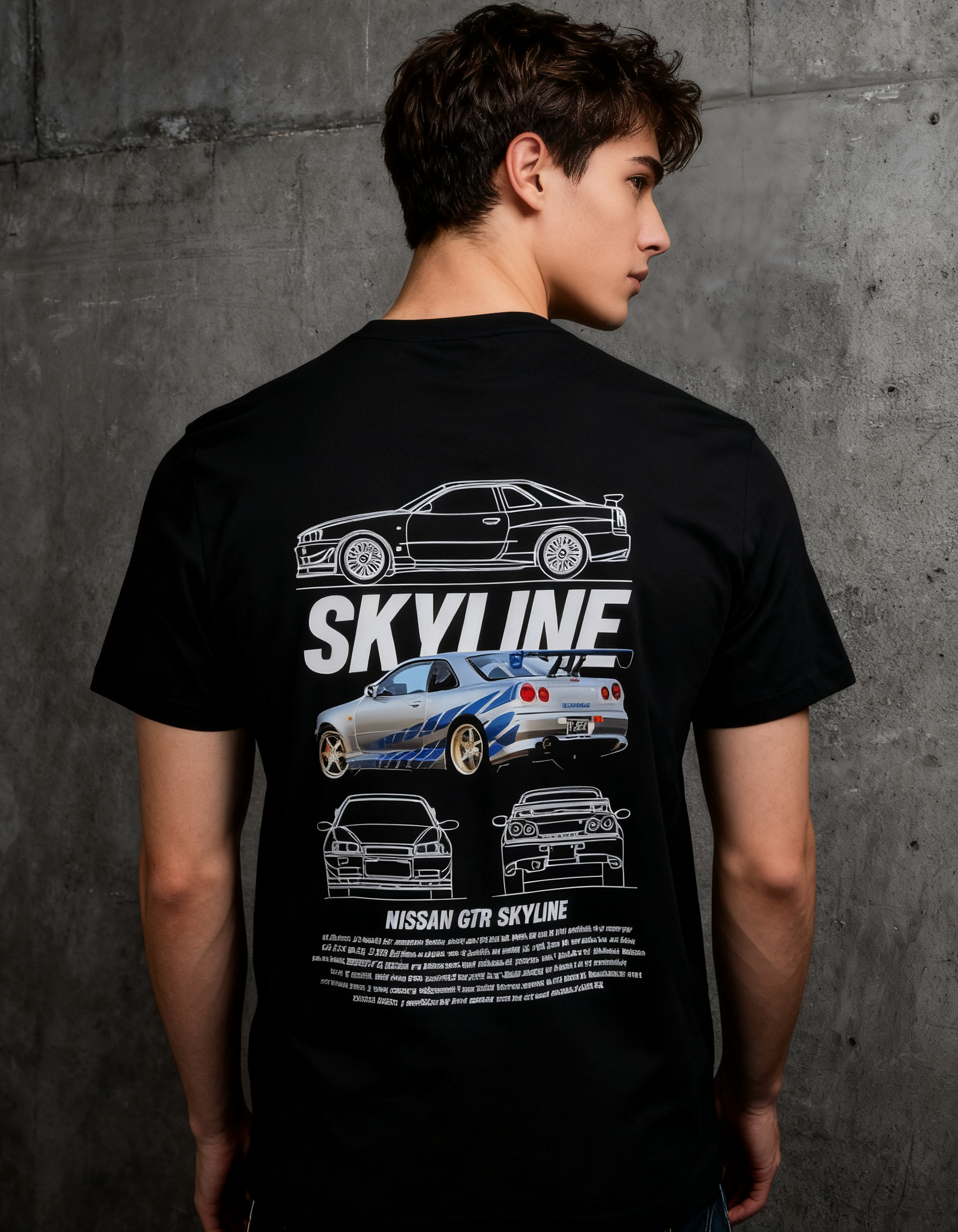 Playera Nissan GTR Skyline detalle