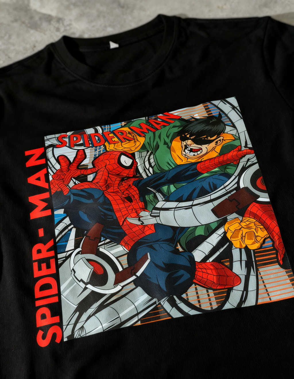 Playera Spiderman vs Octopus detalle 3