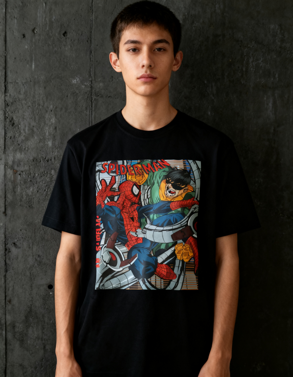 Playera Spiderman vs Octopus detalle 4